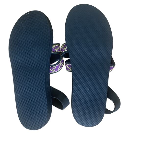 NEW WOMEN'S PURPLE/YELLOW/BLACK AZTX DESIGN SANDALS SIZE 7.5 - Picture 5 of 5